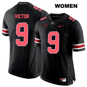 Women's NCAA Ohio State Buckeyes Binjimen Victor #9 College Stitched Authentic Nike Red Number Black Football Jersey XD20S03DD